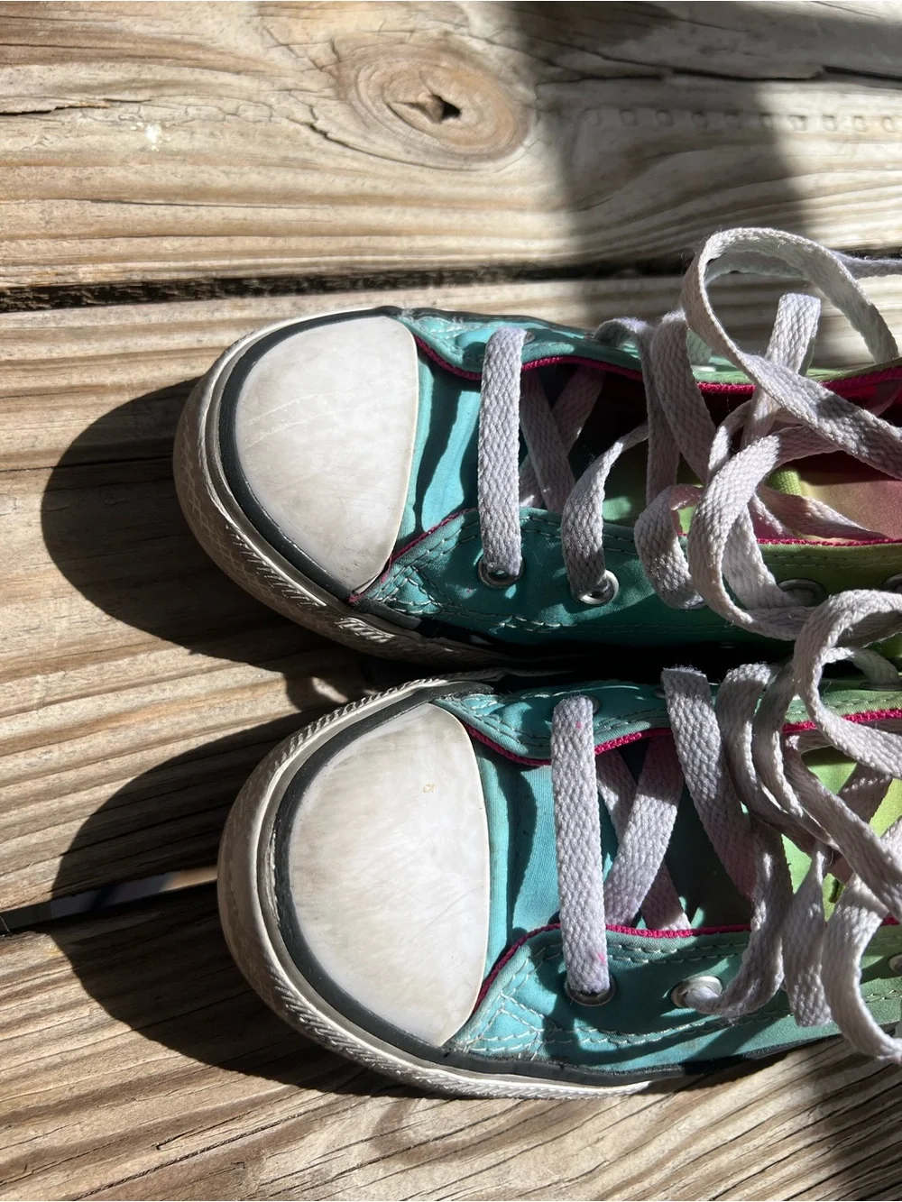Converse Kids High Top Sneakers - Pink, Teal, Lime Gradient